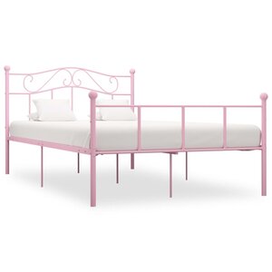 vidaXL Cadre de lit sans matelas rose métal 120x200 cm
