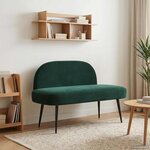 vidaXL Banc rembourré avec dossier Vert foncé 110 x 60 x 76 cm Velours