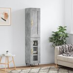 vidaXL Buffet haut Gris béton 34 5x34x180 cm Bois d'ingénierie