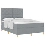 vidaXL Lit à ressorts avec matelas gris clair 140x200 cm tissu