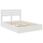 vidaXL Lit de Rangement Blanc 160 x 200 cm Bois d'ingénierie