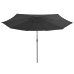 vidaXL Parasol de jardin avec mât en métal 390 cm anthracite