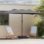 vidaXL Parasol de jardin Anthracite 385 x 209 x 244 cm tissu