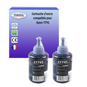 2 Bouteilles encres compatibles avec Epson T7741 - Noire 140ml