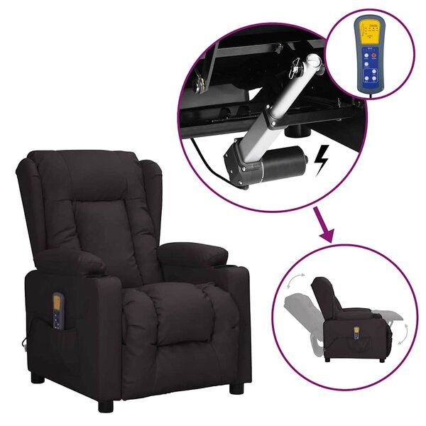 vidaXL Fauteuil de massage Noir Similicuir