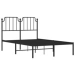 vidaXL Cadre de lit métal sans matelas avec tête de lit noir 120x200cm