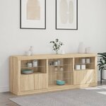 vidaXL Buffet avec lumières LED chêne sonoma 181 5x37x67 cm