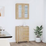 Vidaxl buffet haut chêne sonoma 69 5x34x180 cm bois d'ingénierie