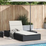 vidaXL Transat avec coussin flottant noir résine tressée