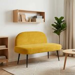 vidaXL Banc rembourré avec dossier Jaune 110 x 60 x 76 cm Velours