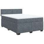 vidaXL Sommier à lattes de lit et matelas Gris foncé 140x200cm Velours