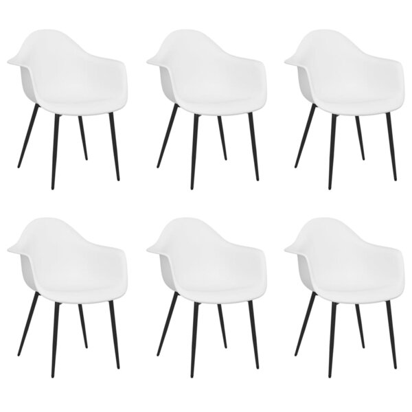 vidaXL Chaises à manger lot de 6 blanc PP