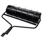 vidaXL Rouleau de jardin et de pelouse à tirer avec pinces aérateur noir 63 L en fer