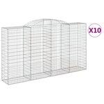 vidaXL Paniers à gabions arqués 10 Pièces 300x50x160/180 cm fer galvanisé