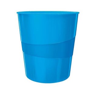 Corbeille à papier Wow capacité 15L polypropylène D29 x H32 4 cm Bleu brillant LEITZ