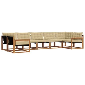 vidaXL Ensemble de canapés d'extérieur 7 pc Naturel et Beige