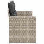 vidaXL Canapé de jardin 2 places et coussins gris clair résine tressée