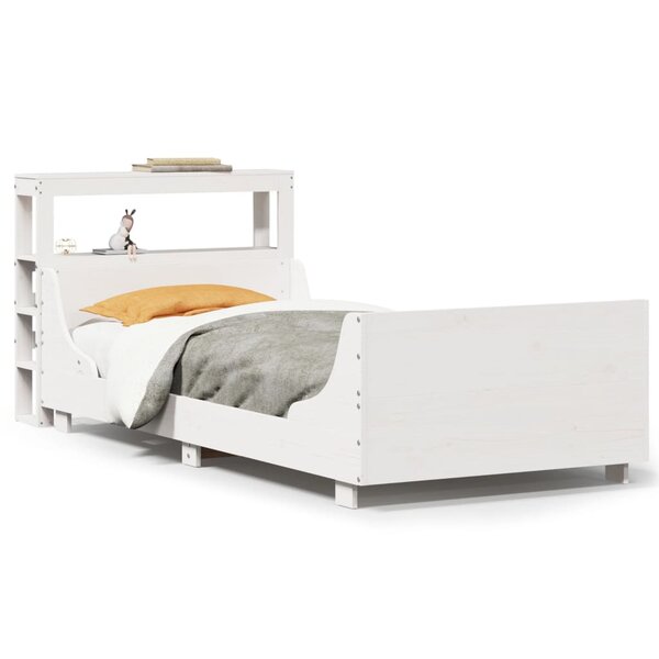 vidaXL Cadre de lit sans matelas blanc 75x190 cm bois de pin massif