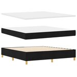 vidaXL Lit à ressorts avec matelas Noir 180 x 200 cm tissu