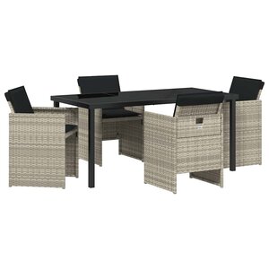 vidaXL Ensemble de salle à manger pour jardin 5 Pièces Gris clair
