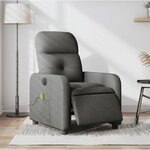 vidaXL Fauteuil inclinable de massage électrique gris foncé tissu