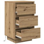 vidaXL Armoire de chevet et lumières LED chêne artisanal 38x34x65 cm