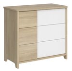 SACHA Commode 3 tiroirs 98x90x51cm finition chêne du bocage