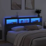 vidaXL Tête de lit Chêne noir 200 x 17 x 102 cm Bois d'ingénierie