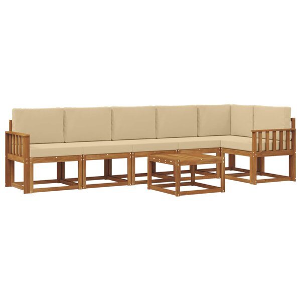 vidaXL Ensemble de canapés d'extérieur 7 pc Naturel et Beige