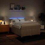 vidaXL Sommier à lattes de lit avec matelas Crème 160x200 cm Tissu
