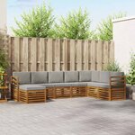 vidaXL Ensemble de canapés d'extérieur 8 Pièces Gris Naturel et Clair