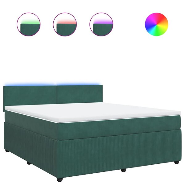 vidaXL Sommier à lattes de lit et matelas Vert foncé 180x200cm Velours