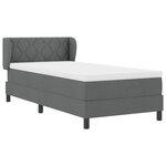 Lit avec sommier et matelas vidaXL gris foncé 100x200 cm en tissu