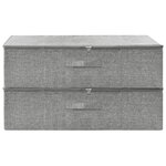 vidaXL Boîtes de rangement 2 Pièces Tissu 70x40x18 cm Gris