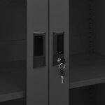 Armoire de bureau design typique avec 3 étagères réglables 90 x 40 x 180 cm en acier anthracite 02_0046809