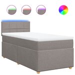 vidaXL Sommier à lattes de lit avec matelas Taupe 90x200 cm Tissu