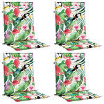 vidaXL Coussins de chaise à dossier bas lot de 4 multicolore tissu