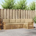 vidaXL Ensemble de canapés d'extérieur 5 Pièces Blanc et Beige