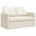 vidaXL Canapé-lit avec coussin Crème 122 x 70 x 60 cm Velours