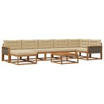 vidaXL Ensemble de canapés d'extérieur 8 Pièces Naturel et Beige
