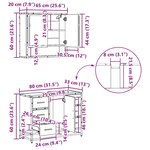 vidaXL Ensemble de mobilier de salle de bain 3 Pièces Chêne noir