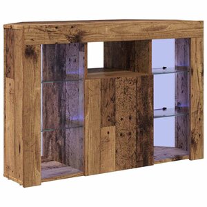 vidaXL Meuble TV LED d'Angle Bois ancien 100x40x68cm Bois d'ingénierie