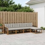 vidaXL Ensemble de canapés d'extérieur 5 Pièces Naturel et gris clair