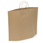 Lot de 250: sac kraft brun à poignées torsadées avec soufflet de fond 46x31x15 cm