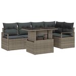 vidaXL Ensemble de canapé de jardin 6 Pièces Gris Poly rotin
