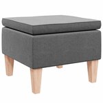 vidaXL Tabouret avec pieds en bois Gris foncé Tissu