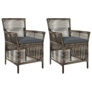 vidaXL Chaise d'Extérieur 2 pc Gris et Gris foncé polyrotin