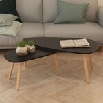 vidaXL Ensemble de tables basses 2 Pièces Bois de pin massif Noir
