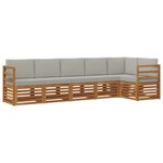 vidaXL Ensemble de canapé d'angle 6 Pièces Gris Naturel et Clair