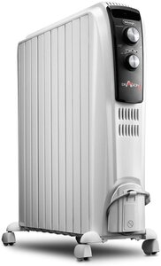 Radiateur Bain D'Huile Avec Thermostat Réglable 2500 W Blanc